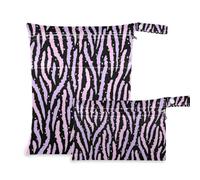 Amooorous Sacchetti con cerniera viola e neri per viaggi, confezione da 2 sacchetti bagnati per costume da bagno con manici per fare il bagno, spiaggia