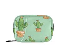 Amooorous Sacchetti della medicina del cactus verde sveglio del fumetto con gli scomparti staccabili portatili dei casi della pillola organizzatori per la borsa