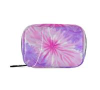 Amooorous Sacchetti di medicina tie-dye rosa-viola per le donne con scomparti staccabili comodo organizzatore portatile della pillola per la borsa
