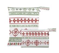 Amooorous Sacchetti impermeabili per nuotatori, motivo floreale, colore rosso e verde, confezione da 2 pezzi essenziali da viaggio per volare, con manici per asilo nido, palestra