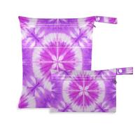 Amooorous Sacchetti impermeabili tie-dye rosa-viola per la spiaggia 2 Pack essenziale da viaggio per bambino con manici per spiaggia, viaggio