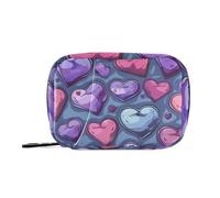 Amooorous Sacchetti per medicinali a forma di cuore viola con scomparti staccabili, organizer per pillole portatile grande per borsa, Cuore viola di San Valentino, 1 size