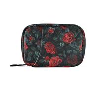 Amooorous Sacchetti per medicinali vintage con scomparti rimovibili riutilizzabili per medicinali vintage rosa rossa, taglia 1, Rosa rossa vintage, 1 size