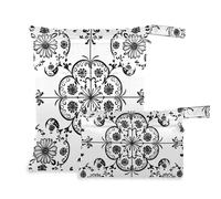 Amooorous Sacchetto bagnato impermeabile a prova di disordine cinese Paisley floreale antico nero 2 Pack sacchetto bagnato per costume da bagno con manici per asilo nido, asilo nido, Paisley cinese