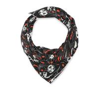 Amooorous Scary Witch Black Halloween Square seta testa sciarpa hijab carino sciarpa di seta per le donne avvolgere i capelli dormire per natale sciarpa bufanda para mujer elegante