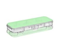 Amooorous Scatola di plastica verde chiaro tinta unita pura pianura progettata per matite Doppio strato duro penne caso per arte artigianale con coperchio a scatto