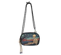 Amooorous Scheletro Gioca Il Pianoforte Cielo Stellato Piccolo Nero Crossbody Borsa Uomo Trendy con Tracolla Regolabile Piccole Borse A Spalla Camminare il cane bolsos negros para mujeres
