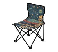 Amooorous Scheletro Play The Piano Starry Sky Sedie da campeggio pieghevoli ultra leggere sedie pieghevoli con borsa per il trasporto per escursionismo sport