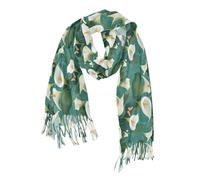 Amooorous Scialli e sciarpe chic Calla Lily turchese comodi imitazione cashmere morbido da donna per autunno bufandas para mujer