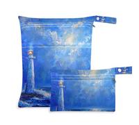 Amooorous Sea Lighthouse, borse con cerniera per costumi da bagno, confezione da 2, essenziali da viaggio per bambini, con manici per piscina, viaggio