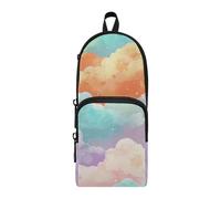 Amooorous Sea Of Colored Clouds - Astuccio grande in nylon a 3 scomparti, grande capacità, per scuola, cancelleria per uomo, ufficio, 1600 ml
