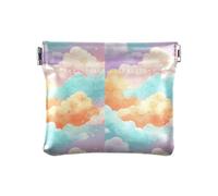 Amooorous Sea Of Colored CloudsSmall Leather Coin Purse Fancy Mini Cosmetic Case for Girls Ladies Handbag, mare di nuvole colorate, 1 size