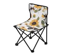 Amooorous Sedia da campeggio leggera con girasole e gatto, con borsa per il trasporto, per prato da campeggio