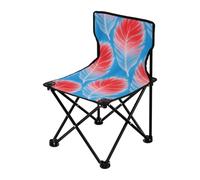 Amooorous Sedia da campeggio pieghevole con piume rosse e blu, ultraleggera, portatile, per attendere, in linea, borsa per il trasporto inclusa, per viaggi al chiuso