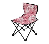 Amooorous Sedia da campeggio pieghevole ultra leggera con fiori di garofano rosa, con borsa per il trasporto, per concerti e viaggi