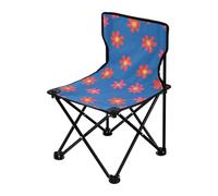 Amooorous Sedia da campeggio pieghevole ultra leggera con piccoli fiori di corallo, sfondo blu, sedie da pesca sul ghiaccio, con borsa per il trasporto per concerti prato