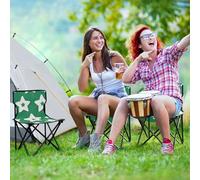 Amooorous Sedia da campeggio pieghevole, ultra leggera, con stelle, verde, minimalista, con borsa per il trasporto, per picnic e campeggio