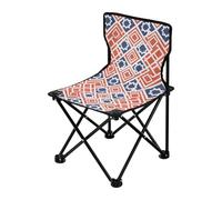 Amooorous Sedia da campeggio portatile con dadi geometrici piatti arancione blu per adulti resistente leggera sedia pieghevole portatile borsa per il trasporto inclusa per concerti interni