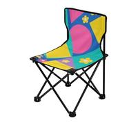 Amooorous Sedia da campeggio ultraleggera con forme geometriche colorate, fiori gialli, sedie da prato leggere per adulti, resistente, con borsa per il trasporto, per viaggiare sul prato