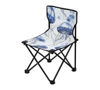 Amooorous Sedia da campeggio ultraleggera pieghevole con meduse blu, sedia portatile per aspettare in fila, include borsa per il trasporto per concerti all'aperto