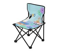 Amooorous Sedia da campeggio ultraleggera pieghevole con palloncino a forma di pinguino blu mare, con borsa per il trasporto, per picnic sul prato