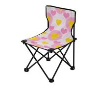 Amooorous Sedie da campeggio pieghevoli colorate con cuore giallo pesca ultra leggere sedie da prato per adulti resistenti include borsa per il trasporto per sport da campeggio
