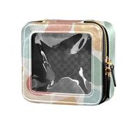 Amooorous Semplice Retro Colore Amore Carino Trucco Caso Sacchetto Trasparente Borse da Viaggio per Articoli da toeletta Cosmetici Organizer Caso per Vi, Semplice amore di colore retrò, 1 size