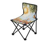 Amooorous Semplice sedia da campeggio compatta con animali del safari in stile cartone animato, sedia ultra leggera portatile per aspettare in fila con borsa per il trasporto per concerti all'aperto