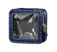 Amooorous Semplice Sfondo Blu Reale Mini Clear Makeup Bag Clear Toiletry Bags Nail Polish Organizer Bag per Viaggiare, semplice sfondo Royal Blue, 1 size