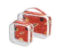 Amooorous Set di 2 custodie decorative per toilette, copriwater sospese, pianeti stellati, rosso/nero, rosso e nero, 1 taglia, stella pianeta rosso-nero, 1 taglia, Pianeta stella rosso-nero, 1 size