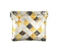 Amooorous Sfondo bianco con una scacchiera a forma di oroDonne Uomini Portamonete in Pelle Impermeabile Titolare di Carta per Uomini Donne Viaggi, Sfondo bianco con scacchiera a forma di oro, 1 size