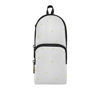 Amooorous Sfondo bianco Giallo Polka Dots Nylon 3 Scomparti Matite Bag College Studio & Slot Multifunzionale Astuccio Cancelleria per Preppy High School 1600ml