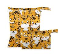 Amooorous Simpatiche borse a prova di tigri dei cartoni animati per i viaggi Confezione da 2 elementi essenziali da viaggio per bambini con manici per asilo nido, asilo