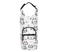 Amooorous Simpatico cartone animato gattino borsa per bottiglia d'acqua con cerniera per bottiglia d'acqua da passeggio, adatta a bottiglie da 567 g, 680,4 g, 907,2 g, 1134 g