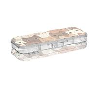 Amooorous Simpatico cartone animato gattino progettato scatola di plastica per matite Doppia Deck penne Marker caso per forniture di cancelleria con coperchio a scatto