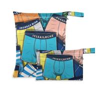 Amooorous Simpatico cartone animato intimo borse a prova di disordine per la spiaggia 2 Pack essenziale da viaggio per volare con maniglie per asilo nido, yoga