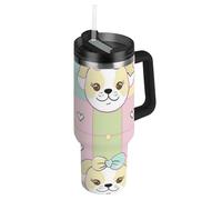 Amooorous Simpatico cartone animato orso vuoto bocca larga 1,18 oz bicchiere con coperchio e cannuccia decorativa grande tazza da caffè per scuola, sport, asilo nido, campeggio e altro vasos para el