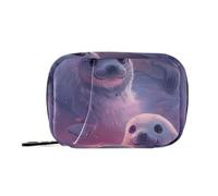 Amooorous Simpatico cartone animato Seal Pup Borsa medicina bianca con scomparti staccabili riutilizzabile settimanale pillola organizzatore per borsa, Simpatico cucciolo di foca, bianco, 1 size