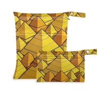 Amooorous Simpatico sacchetto portabiancheria riutilizzabile a forma di piramide, confezione da 2 sacchetti bagnati per costume da bagno con manici per spiaggia, pannolini per bambini