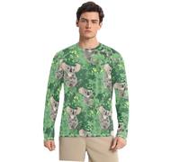 Amooorous St Patrick Koala Camicie estive UPF 50+ Tipo sciolto Elasticità Manica Lunga Protezione UV Sole Estate, San Patrizio Koala, XXL