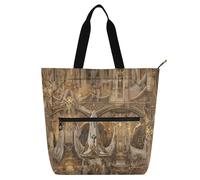 Amooorous Stood una Madonna - Borsa da donna decorativa per bambini e adulti, al centro della cattedrale dorata, vestita in bianco leggero, per insegnanti, borsa tote con cerniera