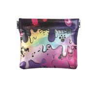 Amooorous Strisce di vernice brillante PU Borsa del cambiamento della borsa impermeabile delle carte di credito organizzatori di denaro per gli uomini donne viaggio, Strisce di vernice brillante, 1