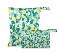 Amooorous Summer Fresh Yellow Lemon Borsa bagnata riutilizzabile per bambini, confezione da 2 pezzi essenziali da viaggio per bambini con manici per pannolini per bambini, viaggio