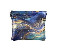 Amooorous Surrealism A Vast River Of Blue and Gold Stars PU Leather Change Purse Fancy Change Wallet per le donne, surrealismo Un vasto fiume di stelle blu e oro, 1 size