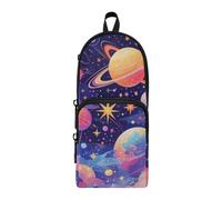 Amooorous Surrealismo colorato pianeta cosmico in nylon 3 scomparti grandi borse per matite grande capacità arte astuccio cancelleria organizzatore per adolescenti scuola media 1600 ml