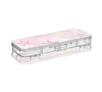 Amooorous Sweet Blush Colore Star Progettato Matita Scatola di Immagazzinaggio Trasparente Doppio Strato Duro Penne Caso Per Forniture di Cancelleria Con Coperchio