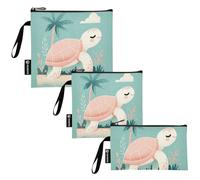 Amooorous Sweet Cute Tartaruga Pesca 3 Pz Sacchetti di Spuntino Da Viaggio Riutilizzabili Impermeabile Sacchetto di Emergenza per Caramelle, Frutta, Cereali, Organizzazione Domestica