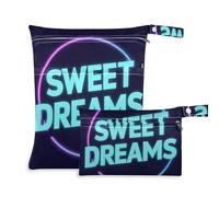 Amooorous Sweet Dreams, borsa impermeabile a prova di disordine, confezione da 2 borse per pannolini, oggetti essenziali con manici per palestra, yoga