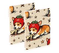 Amooorous Taccuino divertente formato A5 con composizione di cani e ossa, 21,1 x 14,5 cm, copertina rigida, a righe, 60 fogli per viaggi e scrittura, confezione da 2