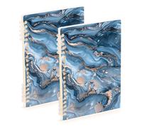 Amooorous Taccuino formato A5 A Closeup Of An Abstract Marble Pattern a righe larghe 21,1 x 14,5 cm, rilegatura a spirale, 60 fogli per diario e lista delle cose da fare, confezione da 2